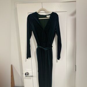 Lovers + Friends Deep Green Long Sleeve jumpsuit